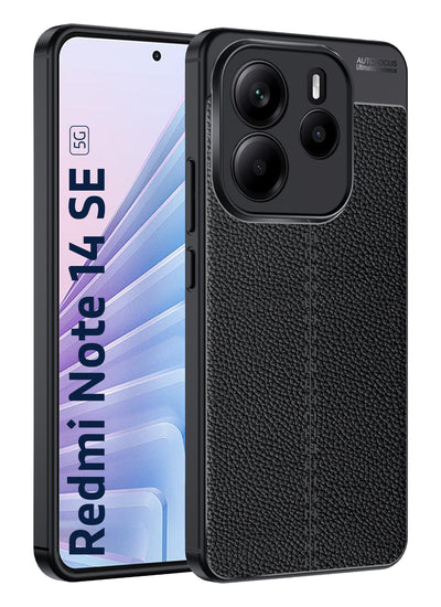 Redmi Note 14 SE 5G (6.67 inch) Back Cover | Vegan Leather Series, Black