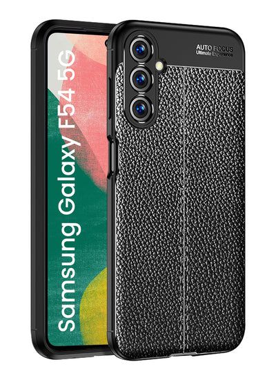 Samsung Galaxy F54 5G (6.7 inch) Back Cover | Vegan Leather Series, Black