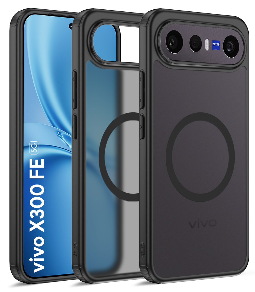Vivo X300 FE 5G (6.31 inch) Back Cover | Rugged Frosted MagSnap Series, Eclipse Black
