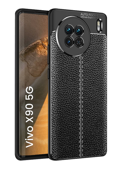 Vivo X90 5G (6.78 inch) Back Cover | Vegan Leather Series, Black