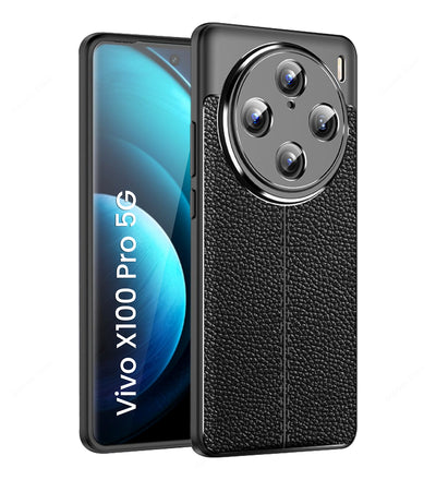 Vivo X100 Pro 5G (6.78 inch) Back Cover | Vegan Leather Series, Black