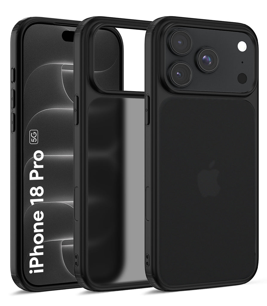 Apple iPhone 18 Pro 5G (6.3 inch) Back Cover | Rugged Frosted Series, Black