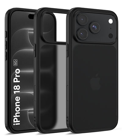 Apple iPhone 18 Pro 5G (6.3 inch) Back Cover | Rugged Frosted Series, Black