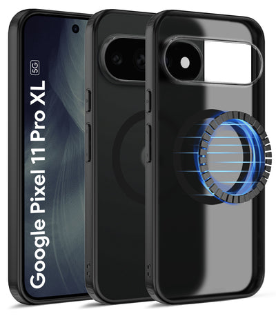 Google Pixel 11 Pro XL 5G (6.8 inch) Back Cover | Rugged Frosted MagSnap Series, Obsidian Black