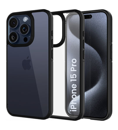 Apple iPhone 15 Pro (6.1 inch) Back Cover | Ice Crystal Series [Anti Yellow], Black