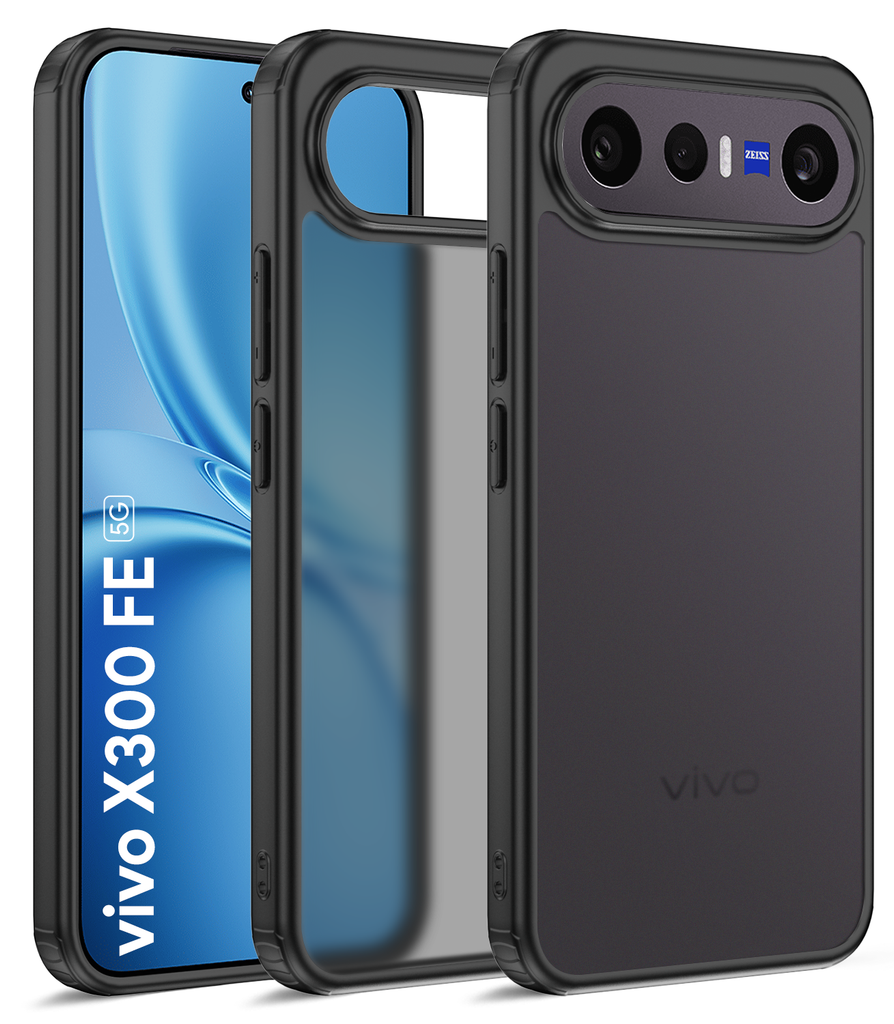 Vivo X300 FE 5G (6.31 inch) Back Cover | Rugged Frosted Series, Eclipse Black