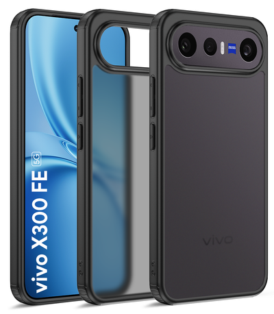 Vivo X300 FE 5G (6.31 inch) Back Cover | Rugged Frosted Series, Eclipse Black