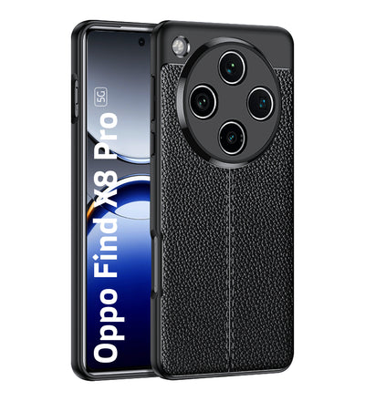 Oppo Find X8 Pro 5G (6.78 inch) Back Cover | Vegan Leather Series, Black