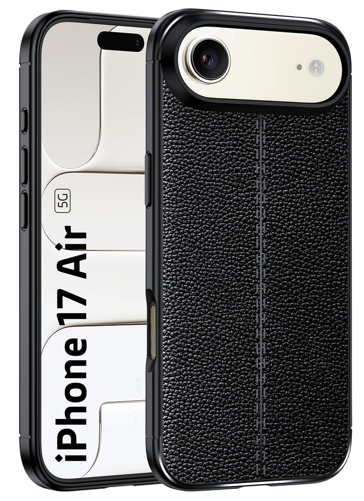 Apple iPhone Air, iPhone 17 Air 5G (6.9 inch) Back Cover | Vegan Leather Series, Black