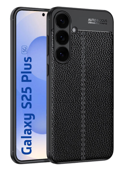 Samsung Galaxy S25 Plus 5G (6.7 inch) Back Cover | Vegan Leather Series, Black