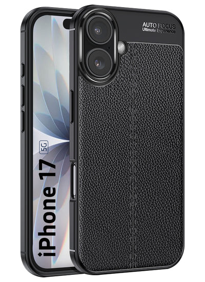 Apple iPhone 17 5G (6.3 inch) Back Cover | Vegan Leather Series, Black