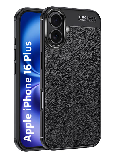 Apple iPhone 16 Plus (6.7 inch) Back Cover | Vegan Leather Series, Black