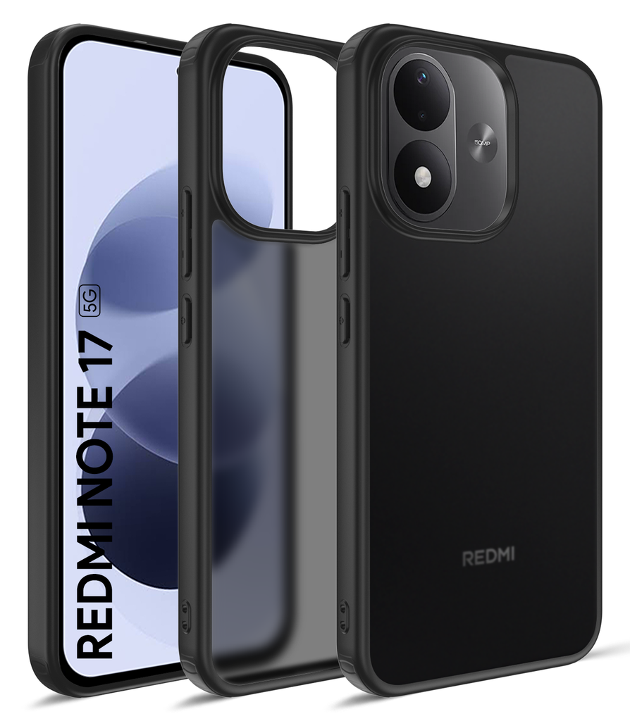 Redmi Note 17 5G (7.0 inch) Back Cover | Rugged Frosted Series, Black Night