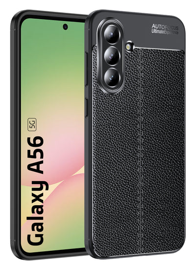 Samsung Galaxy A56 5G (6.7 inch) Back Cover | Vegan Leather Series, Black