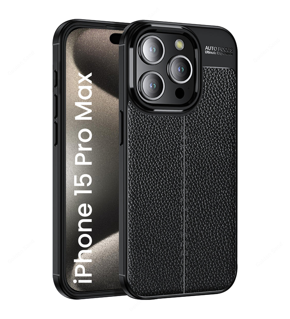 Apple iPhone 15 Pro Max (6.7 inch) Back Cover | Vegan Leather Series, Black