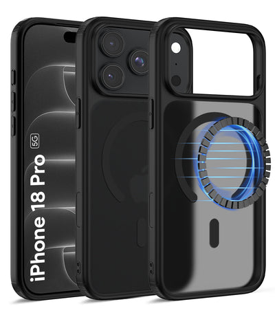 Apple iPhone 18 Pro 5G (6.3 inch) Back Cover | Rugged Frosted MagSnap Series, Black