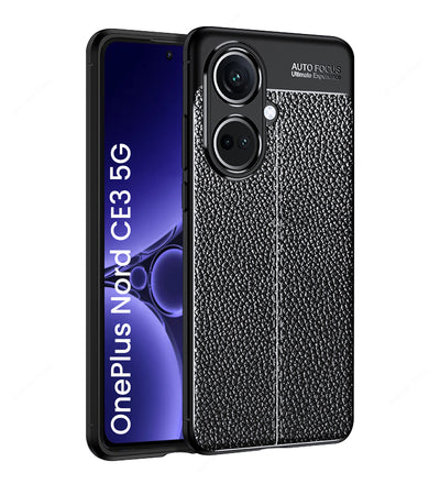 OnePlus Nord CE 3 5G (6.7 inch) Back Cover | Vegan Leather Series, Black