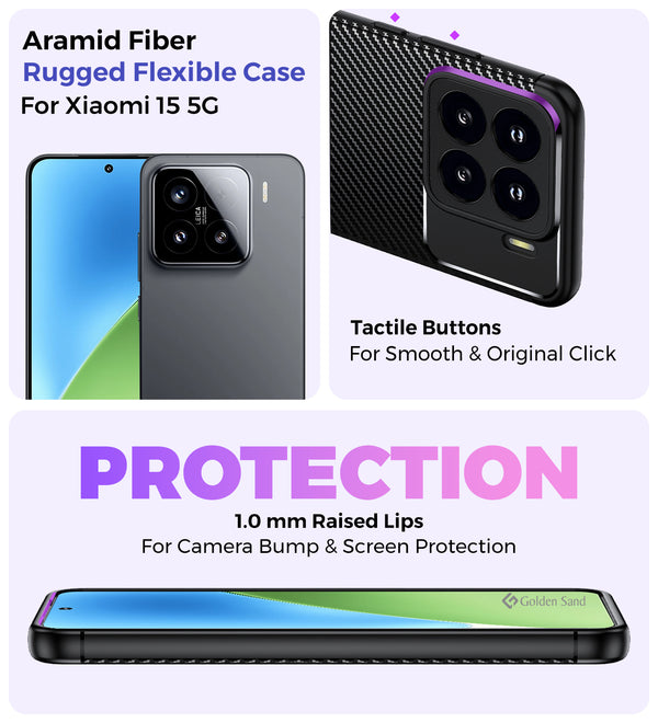 Xiaomi 15 5G (6.36 inch) Back Cover | Aramid Fiber Series, Black