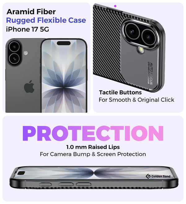 Apple iPhone 17 5G (6.3 inch) Back Cover | Aramid Fiber Series, Space Black