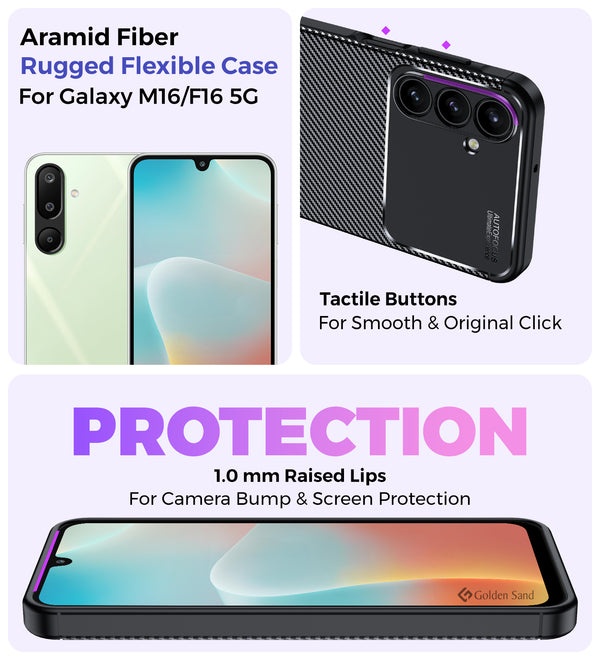 Samsung Galaxy A16 5G (6.7 inch) Back Cover | Aramid Fiber Series, Black