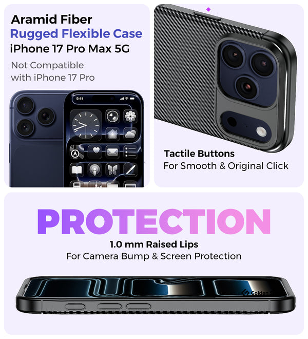 Apple iPhone 17 Pro Max 5G (6.9 inch) Back Cover | Aramid Fiber Series, Deep Black