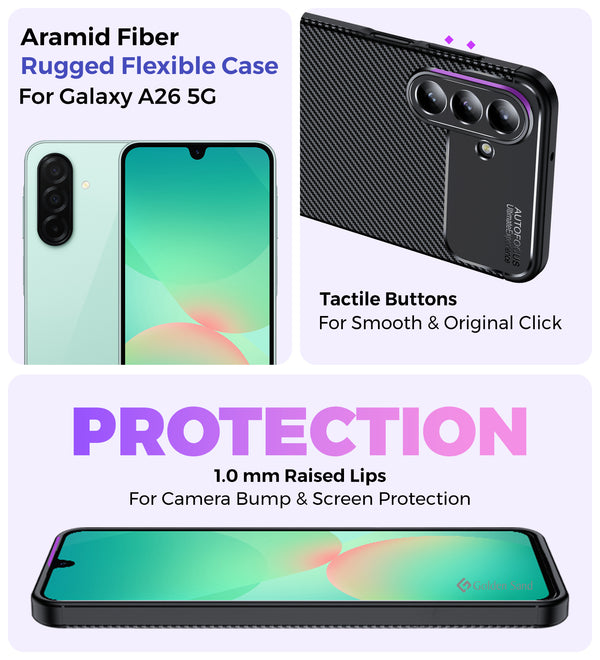 Samsung Galaxy A26 5G (6.7 inch) Back Cover | Aramid Fiber Series, Black