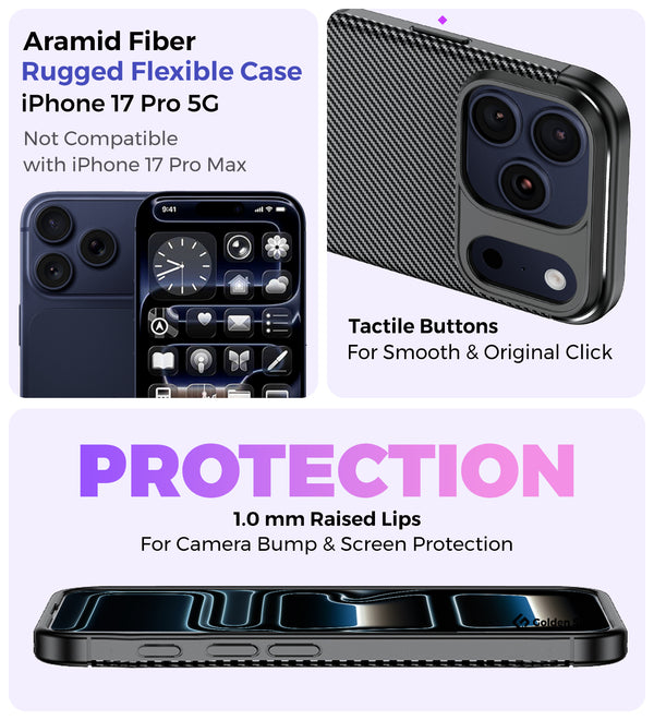 Apple iPhone 17 Pro 5G (6.3 inch) Back Cover | Aramid Fiber Series, Deep Black