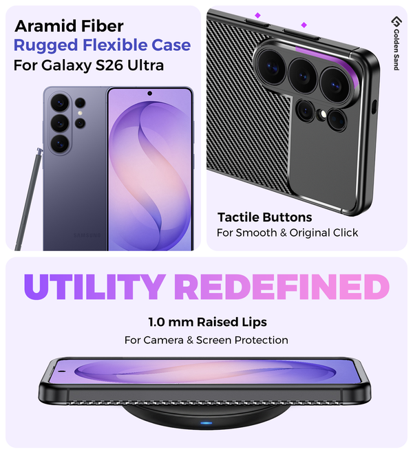 Samsung Galaxy S26 Ultra 5G (6.9 inch) Back Cover | Aramid Fiber Series, Cobalt Black