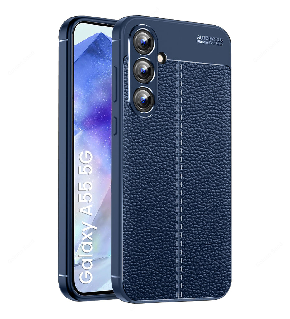 Samsung Galaxy A55 5G, 6.6 inch Leather Texture Back Cover