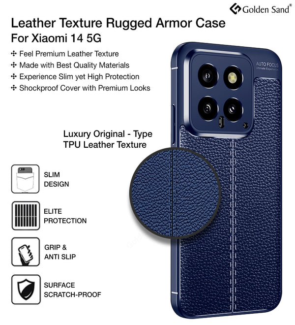Xiaomi 14 5G (6.36 inch) Back Cover | Vegan Leather Series, Blue