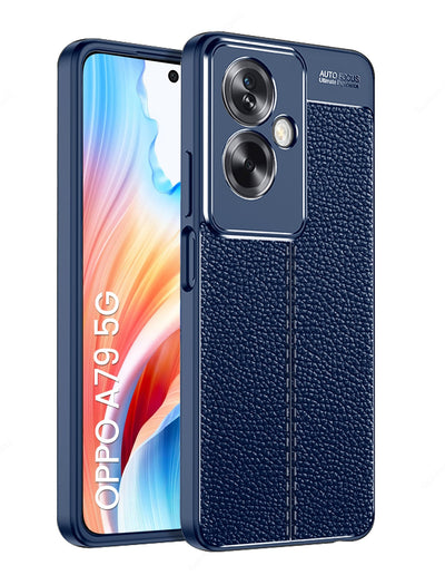 OPPO A79 5G (6.72 inch) Back Cover | Vegan Leather Series, Blue