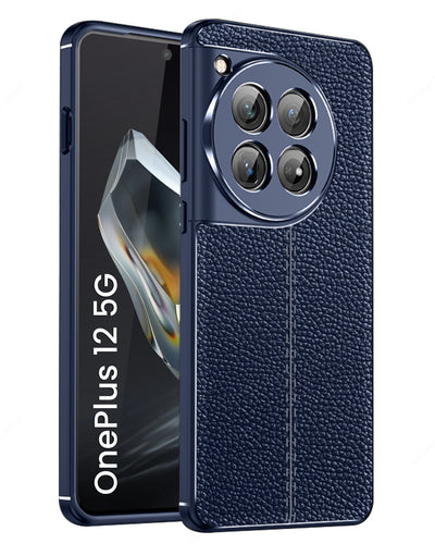 OnePlus 12 5G (6.82 inch) Back Cover | Vegan Leather Series, Blue