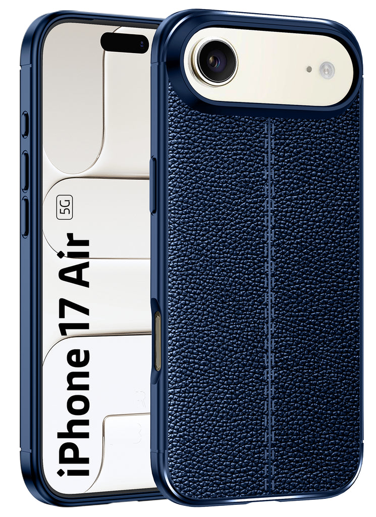 Apple iPhone Air, iPhone 17 Air 5G (6.9 inch) Back Cover | Vegan Leather Series, Blue