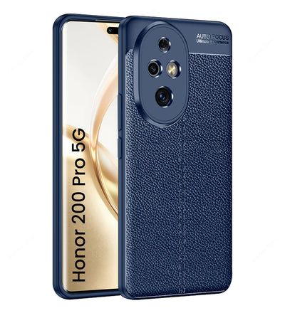 Honor 200 Pro 5G (6.78 inch) Back Cover | Vegan Leather Series, Blue