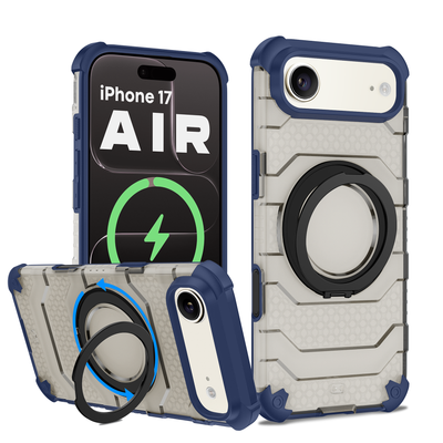 Apple iPhone 17 Air, iPhone Air (6.9 inch) Back Cover | Explorer MagSnap Series With 360° Ring Stand, Deep Blue