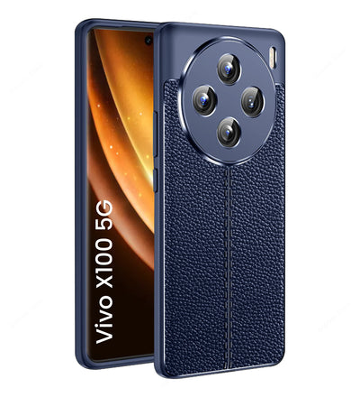 Vivo X100 5G (6.78 inch) Back Cover | Vegan Leather Series, Blue