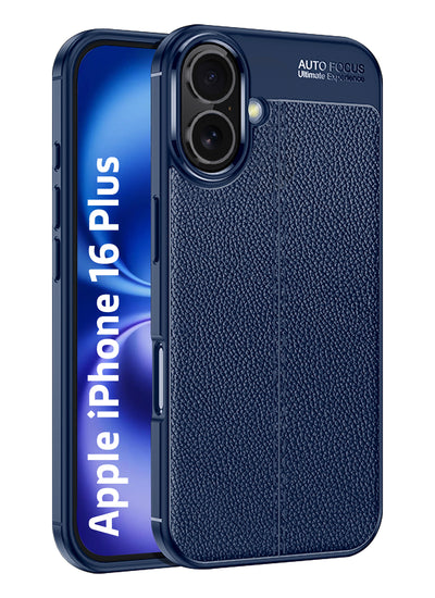 Apple iPhone 16 Plus (6.7 inch) Back Cover | Vegan Leather Series, Blue