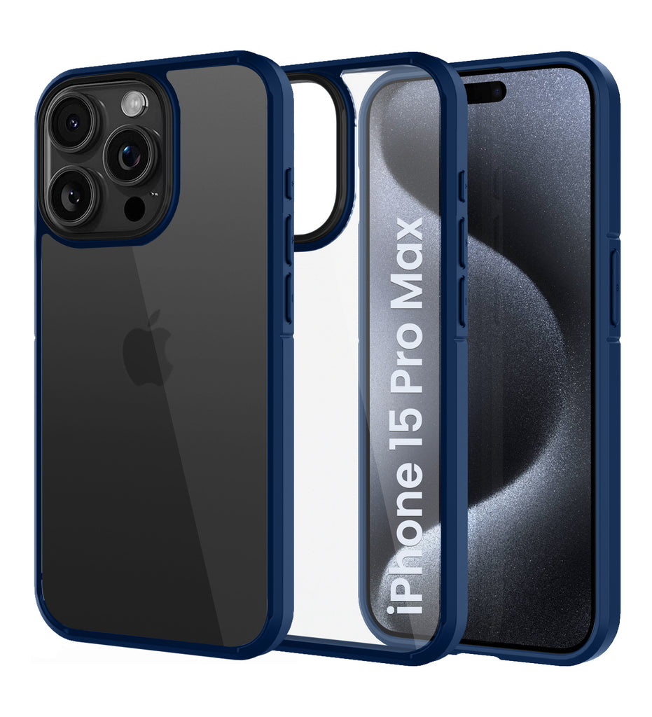 Apple iPhone 15 Pro Max (6.7 inch) Back Cover | Ice Crystal Series [Anti Yellow], Blue