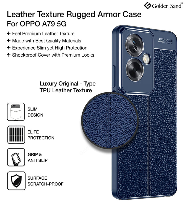 OPPO A79 5G (6.72 inch) Back Cover | Vegan Leather Series, Blue