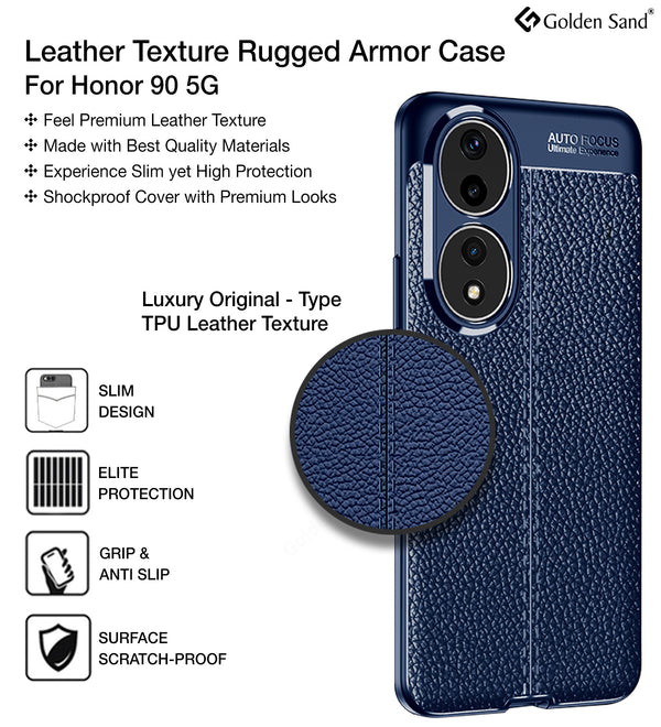 HONOR 90 5G (6.7 inch) Back Cover | Vegan Leather Series, Blue