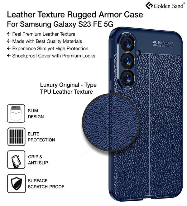 Samsung Galaxy S23 FE 5G (6.4 inch) Back Cover | Vegan Leather Series, Blue