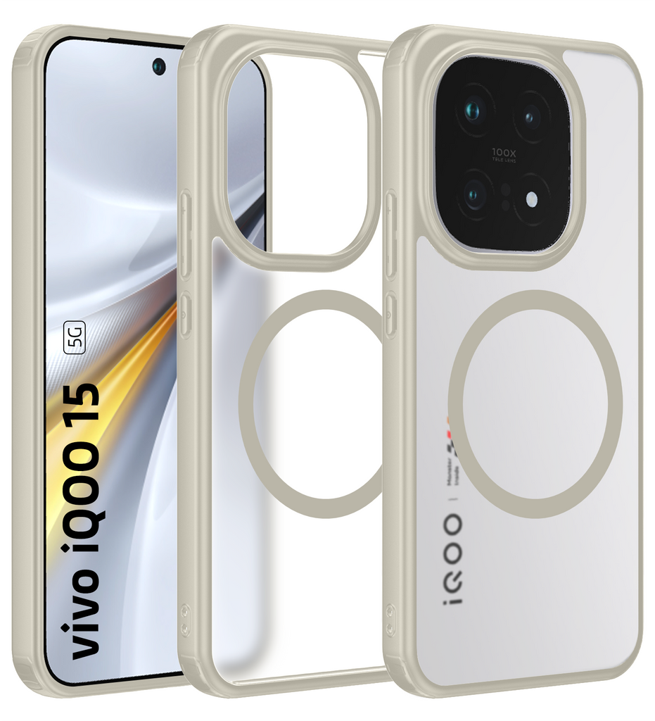 iQOO 15 5G (6.85 inch) Back Cover | Rugged Frosted MagSnap Series, Ivory