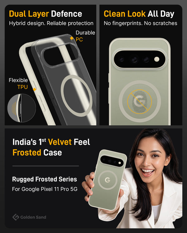 Google Pixel 11 Pro 5G (6.3 inch) Back Cover | Rugged Frosted MagSnap Series, Olive Ivory