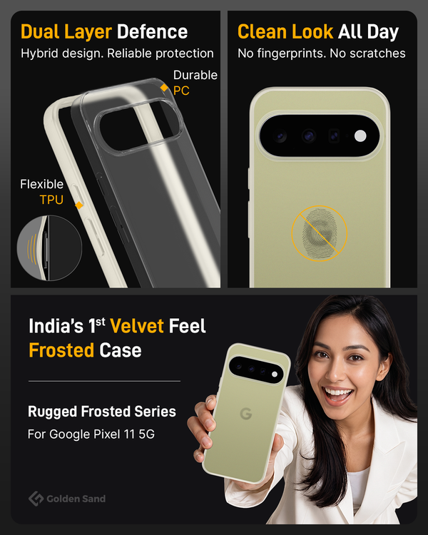 Google Pixel 11 5G (6.3 inch) Back Cover | Rugged Frosted Series, Pistachio Ivory