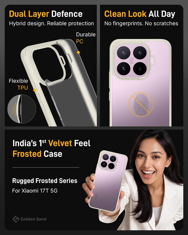 Xiaomi 17T 5G (6.59 inch) Back Cover | Rugged Frosted Series, Ivory