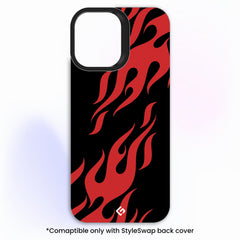 Red Fire Black [Abstract Theme] - StyleSwap Back Panel
