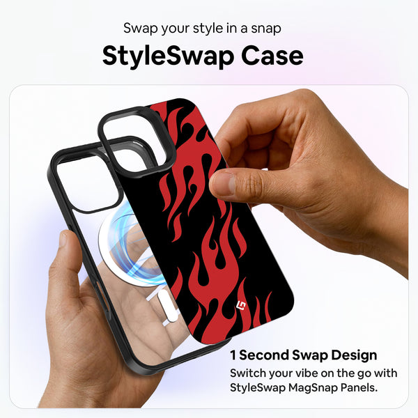 Red Fire Black [Abstract] - StyleSwap Back Cover + Back Panel