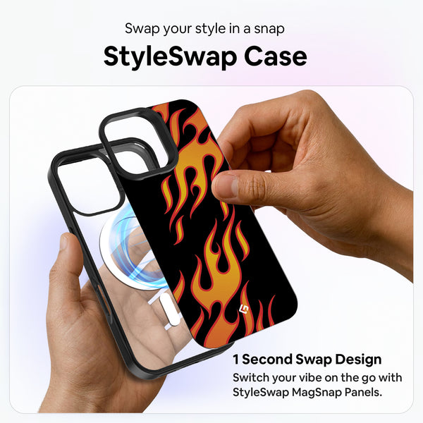 Orange Fire Black [Abstract] - StyleSwap Back Cover + Back Panel