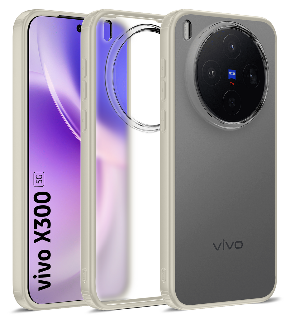 Vivo X300 5G (6.31 inch) Back Cover | Rugged Frosted Series, Ivory