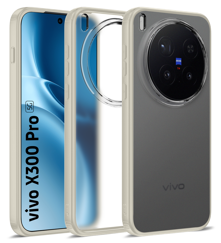 Vivo X300 Pro 5G (6.78 inch) Back Cover | Rugged Frosted Series, Ivory